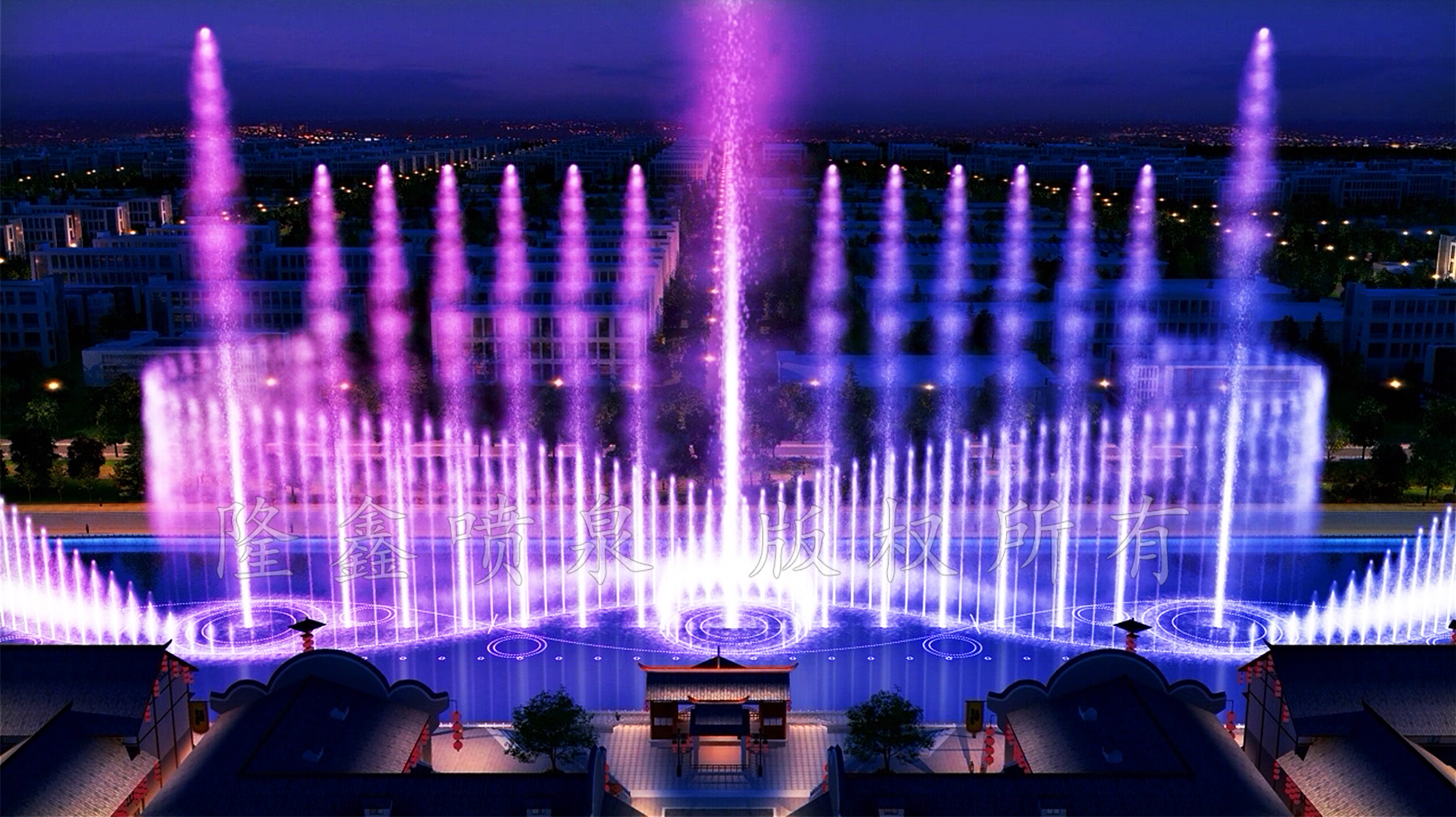 隆鑫噴泉-大型湖面噴泉原創(chuàng)設(shè)計(jì)參考