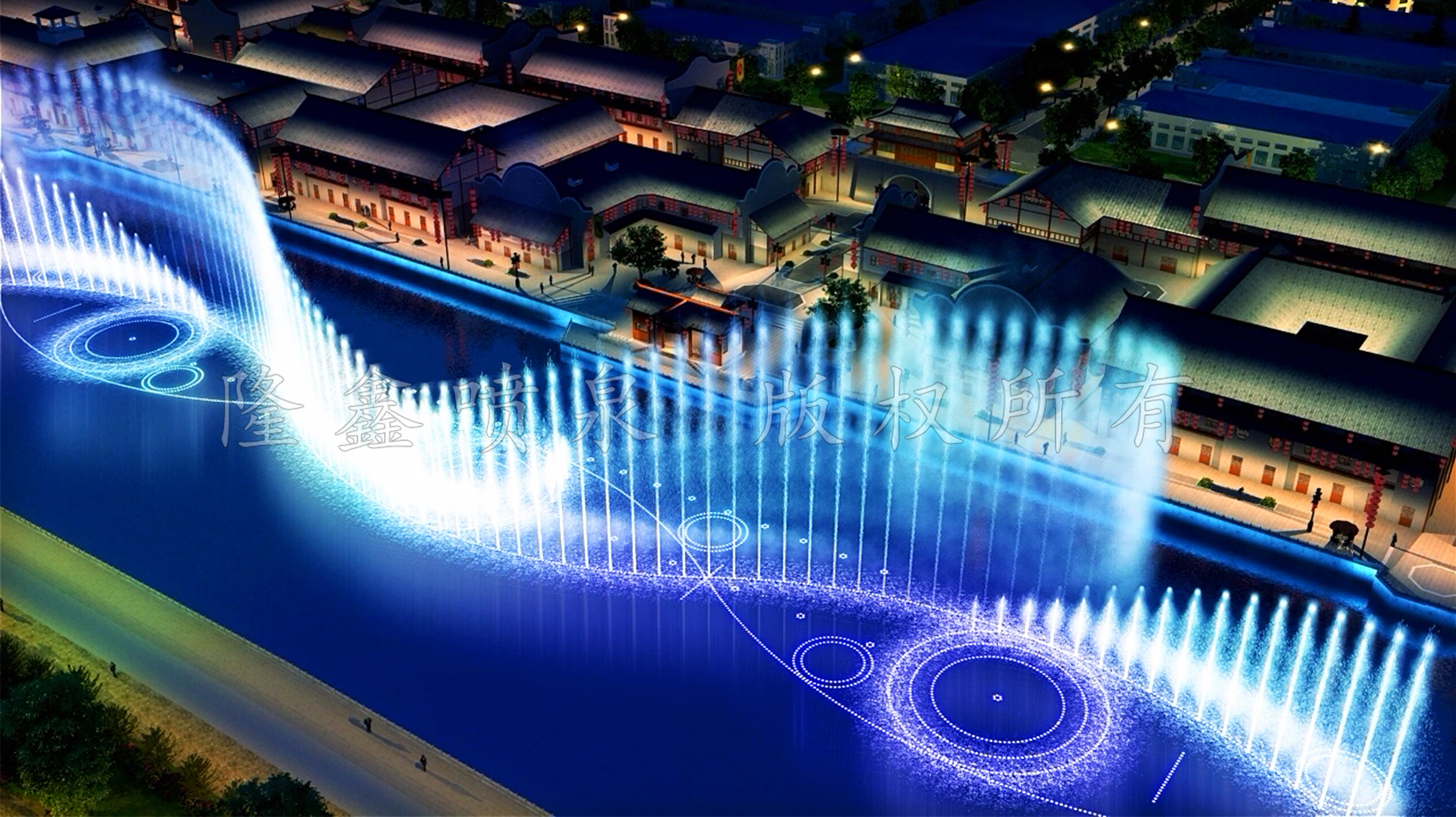 隆鑫噴泉-漂浮式音樂噴泉原創(chuàng)設(shè)計(jì)參考